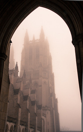 The National Cathedral in the fog