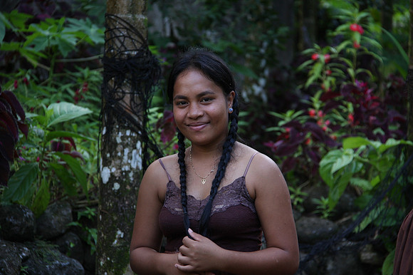 Girl by the waterfall - Pohnpei, Micronesia