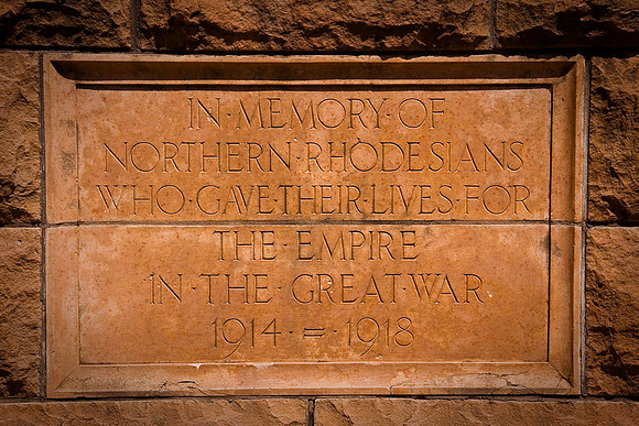 WWI marker near Victoria Falls