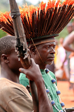 Cameroonian chief with feathered hat