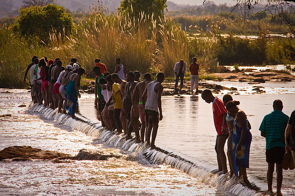 Fjording the river up stream from Victoria Falls