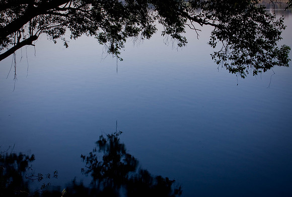 Calm river before the drop