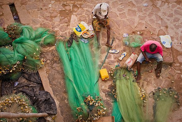 Mending nets -Ghana