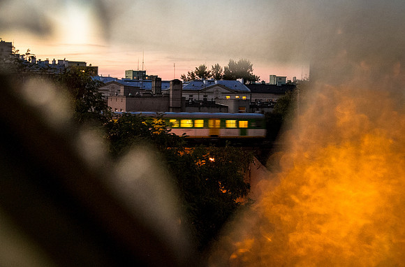 Train through a broken window